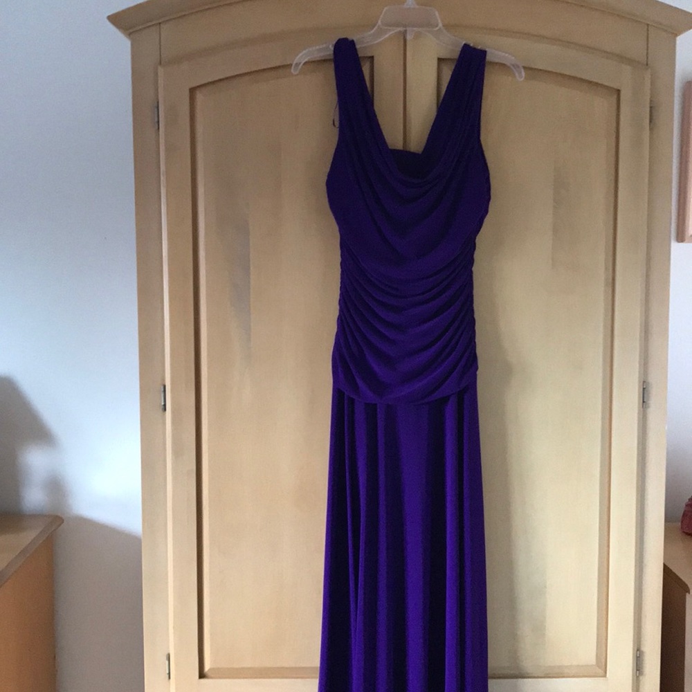 NW NightWay Purple Ruched Evening Gown - Size 8